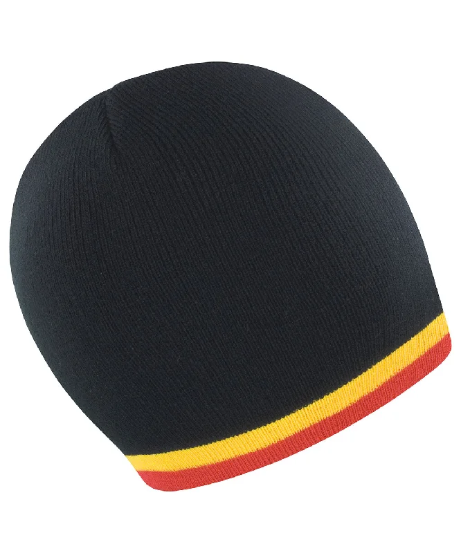 Black/Yellow/Red - National beanieRecycled Fabric Jackets