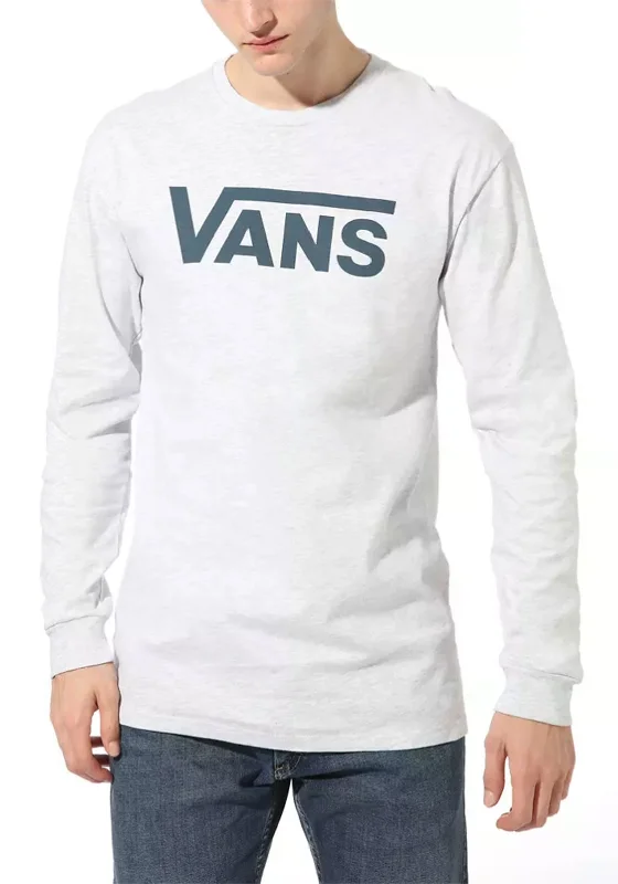 CrewnecknetworkVans Mens Classic Crew Neck Long Sleeved T-Shirt, Grey