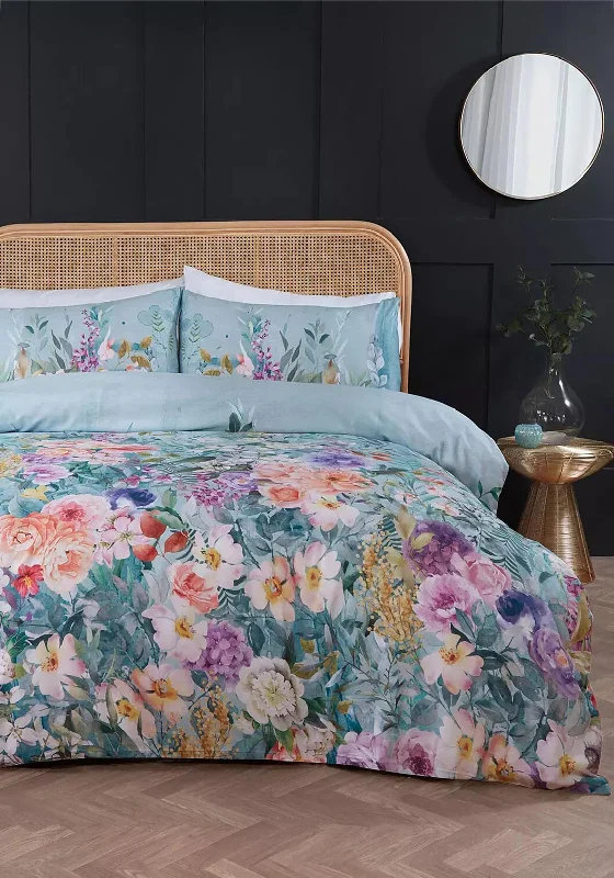 Vantona Home Enchanted Floral Duvet Set, Green Multi