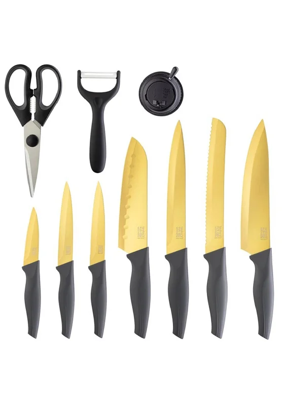 Taylor’s Eye Witness Satin Gold 10pc Cut & Prep Set, Black & Gold