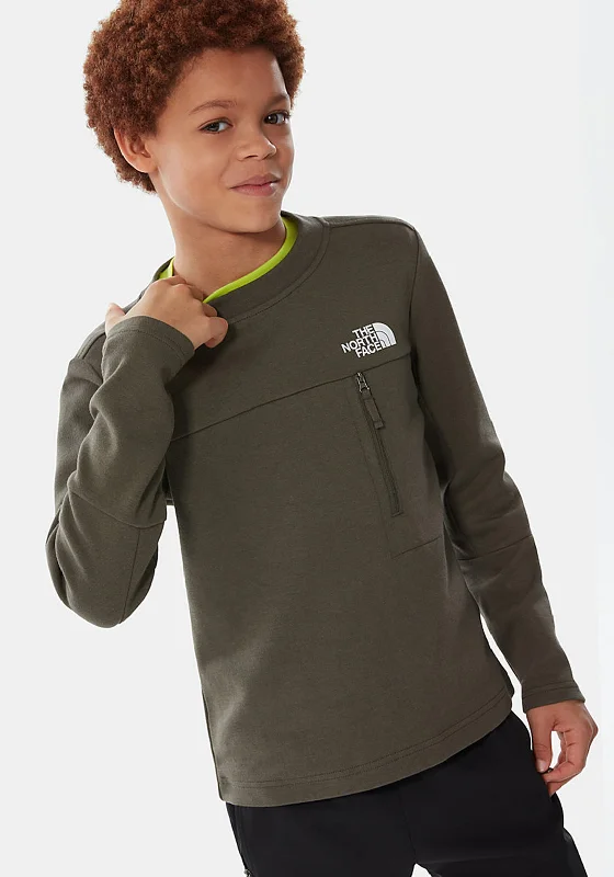 CrewneckdesignThe North Face Boys Slacker Crew Jumper, Green