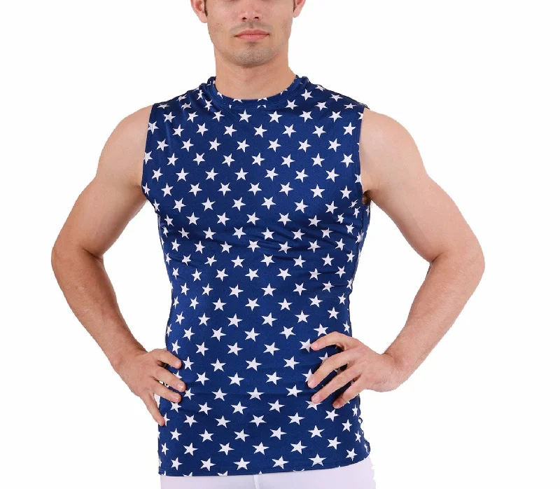 CrewneckstitchInsta Slim Big and Tall Stars Activewear Sleeveless High Crew 4MAT018BT