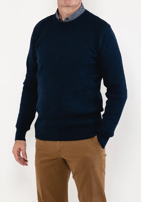 CrewnecksweaterRemus Uomo Crew Neck Sweater, Dark Blue