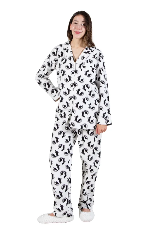 Whimsical Skunk Flannel Pajamas Set