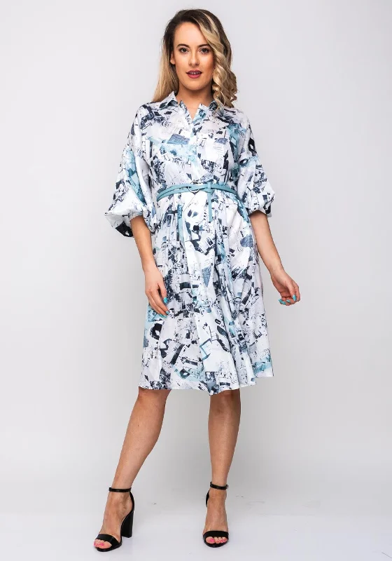 Short-sleeve DressShort-sleeve DressLily Photographic Print A-Line Midi Dress, Grey