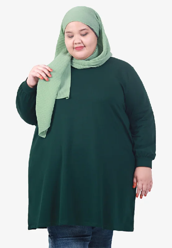 Peplum DressPeplum DressPocca Long Sweater Dress Tee - Dark Green