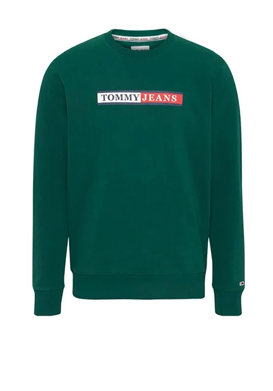 CrewneckcolorTommy Jeans Essential Graphic Crew Neck Sweatshirt, Dark Turf Green