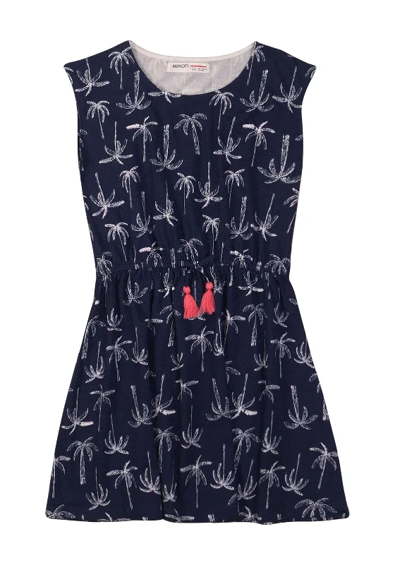 Prom DressProm DressMinoti Girls Palm Tree Print Dress, Navy