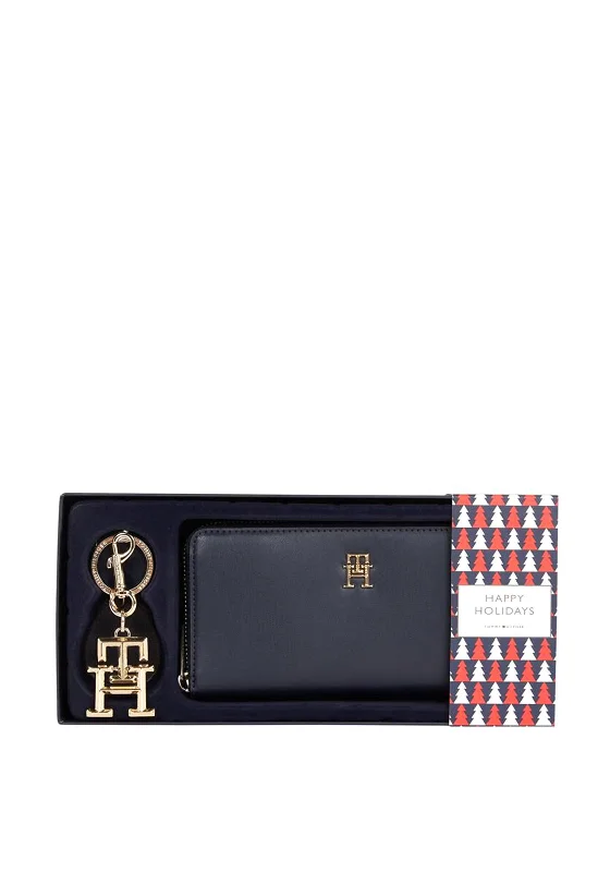 Tommy Hilfiger Iconic Wallet & Key Ring Holiday Set, Twilight Navy