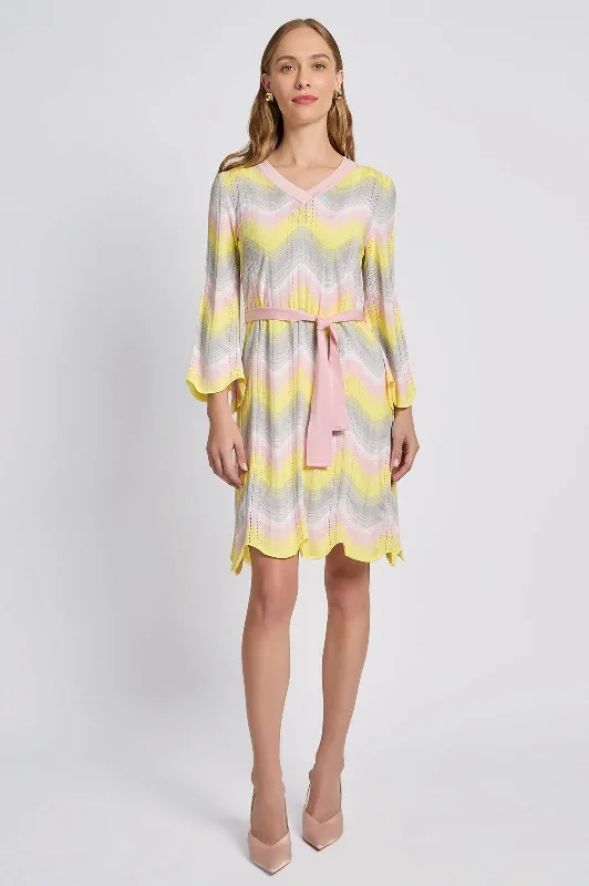 Embroidered DressEmbroidered DressChevron Pointelle Soft Knit Dress