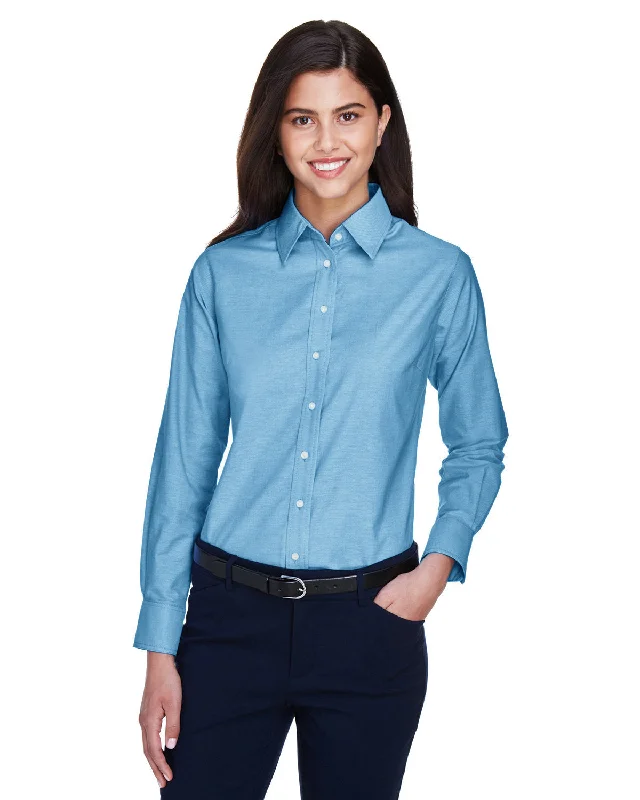 College ShirtsHarriton M600W Ladies' Long-Sleeve Oxford with Stain-Release