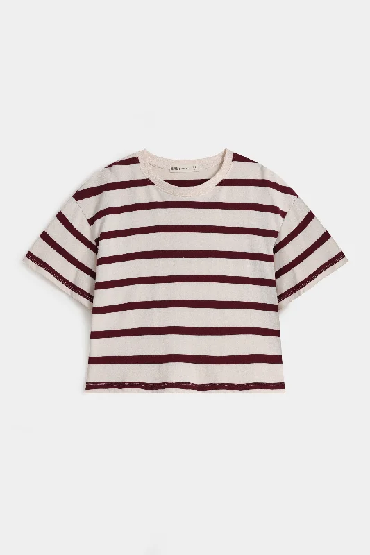 CroptopminimalSuper Cropped Boxy Striped T-Shirt