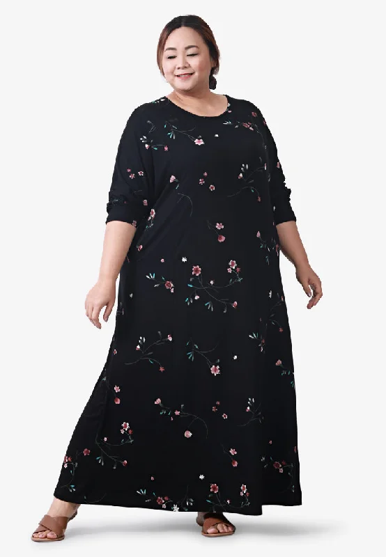 Modern DressModern DressJuana Printed Soft Lounge Dress - Black Small Floral