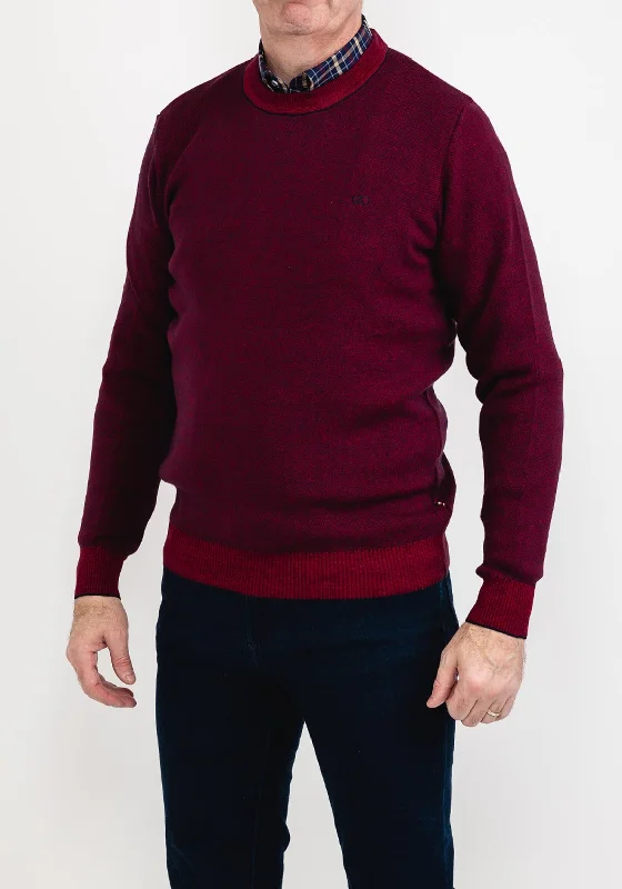 CrewnecklightweightAndre Rush Crew Neck Sweater, Merlot