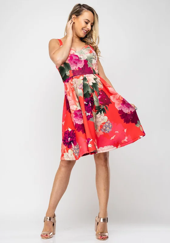 Wind DressWind DressSeventy1 Floral Skater Dress, Red Multi