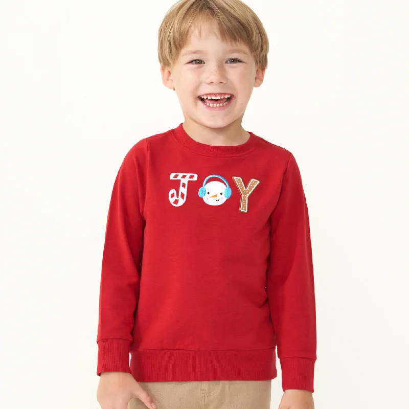 CrewneckfitHoliday Red JOY Crewneck Sweatshirt