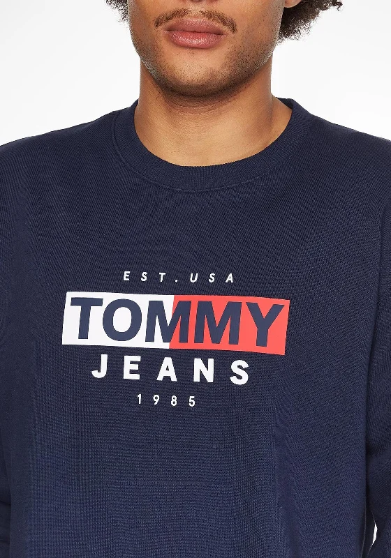 CrewneckgadgetTommy Jeans Entry Flag Crew Neck Sweatshirt, Twilight Navy