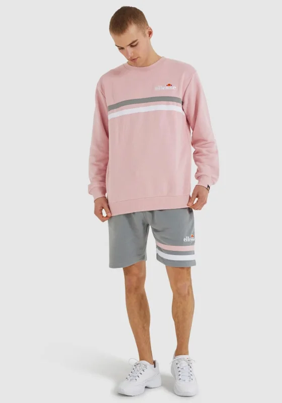 CrewnecktechEllesse Mens Bellucci Crew Neck Sweater, Light Pink