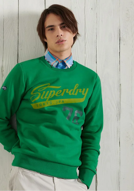 CrewneckcloudSuperdry Collegiate Crewneck Sweater, Green