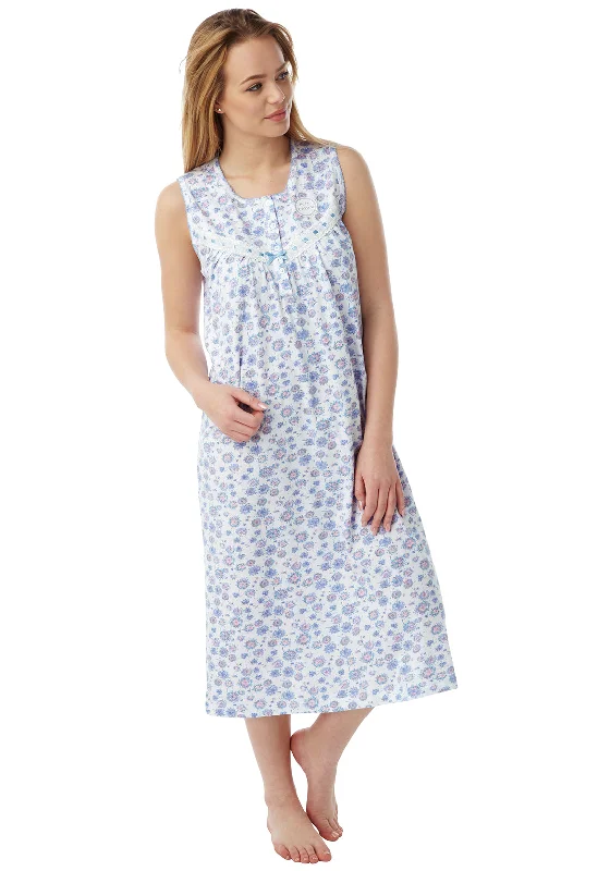 Evening DressEvening DressMarlon Floral Print Sleeveless Nightdress, Blue