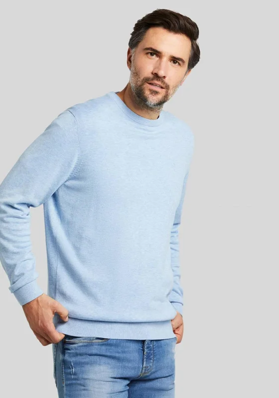 CrewnecksilkBugatti Fine Knit Crewneck Sweater, Blue