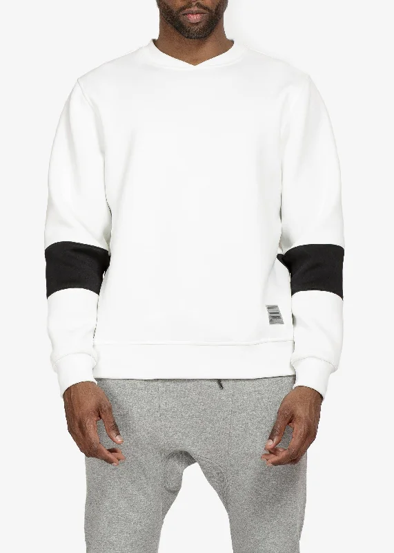 CrewneckcloudKonus Men's Neoprene Pullover Crew in White