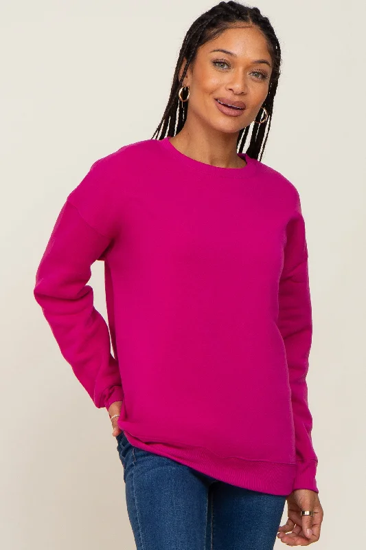 Polyester HoodiesMagenta Basic Sweatshirt