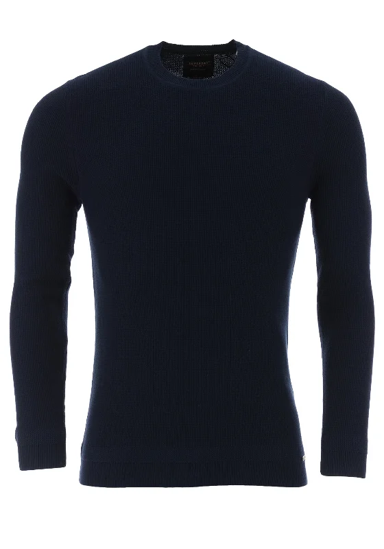 CrewneckinnovationSuperdry Supima Cotton Crew Jumper, Navy