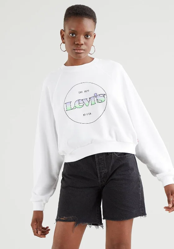 CrewnecknetworkLevis® Ombre Vintage Raglan Crew Sweatshirt, White 0013