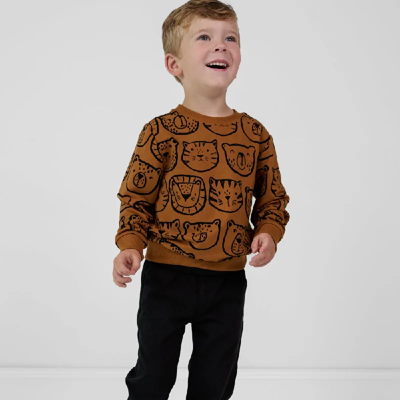 CrewneckwoolAmber Lions, Tigers & Bears Crewneck Sweatshirt