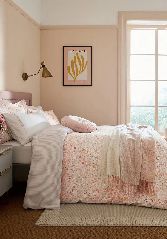 The Katie Piper Collection Confidence Dot Duvet Cover Set, Grapefruit Blush