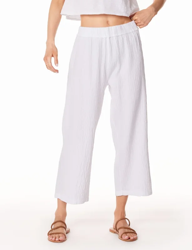 CroptopcultureCrop Wide Leg Pant, White