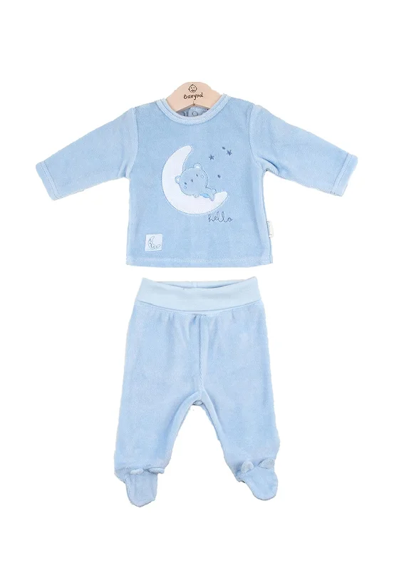 Babybol Boys Bear Moon 2 Piece Gift Box Set, Blue