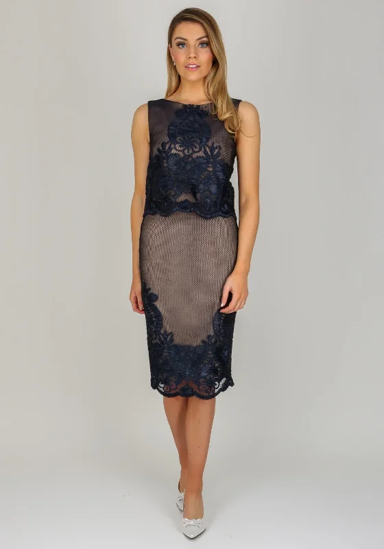 Geometric DressGeometric DressKevan Jon Saskia Embroidered Mesh Dress, Navy