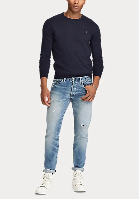 CrewneckfutureRalph Lauren Slim Fit Crew Neck Jumper, Navy