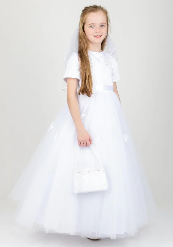 Spaghetti Strap DressSpaghetti Strap DressLittle People Embellished Tulle Communion Dress, White