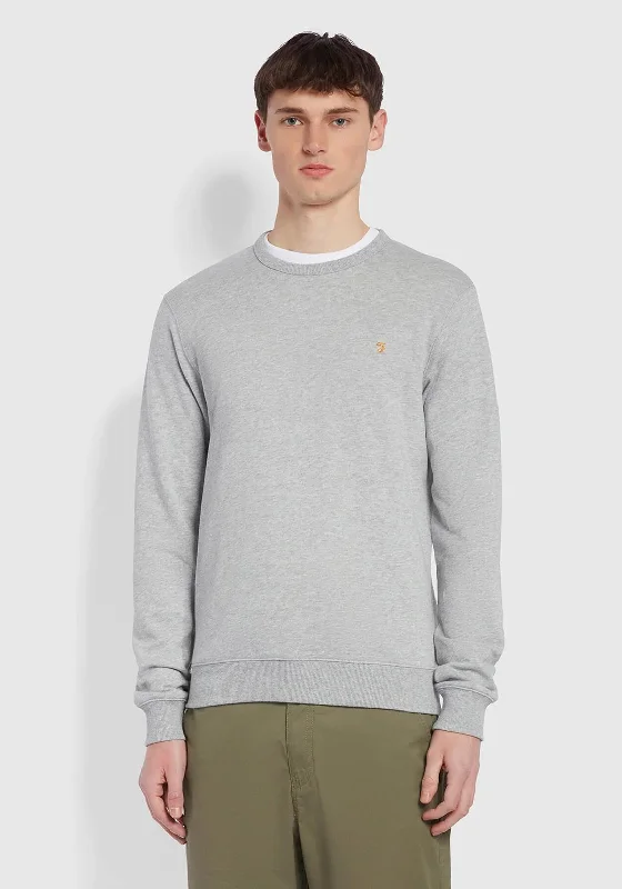 CrewnecknostalgiaFarah Tim Crew Neck Sweatshirt, Light Grey Marl