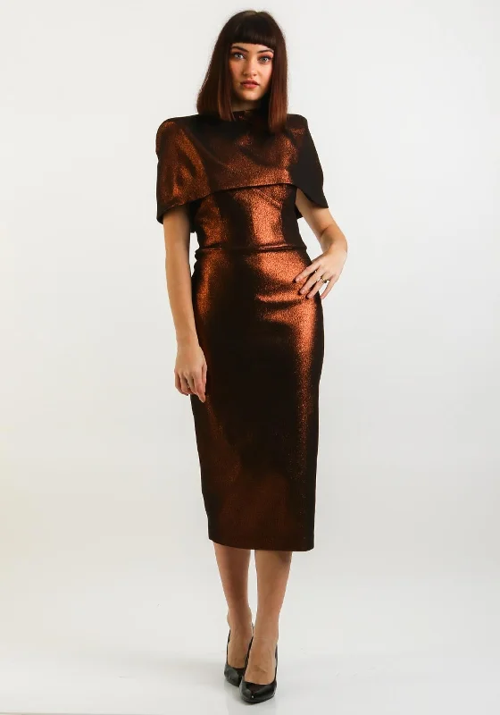 Formal DressFormal DressKevan Jon Vella Metallic Dress & Cape, Bronze