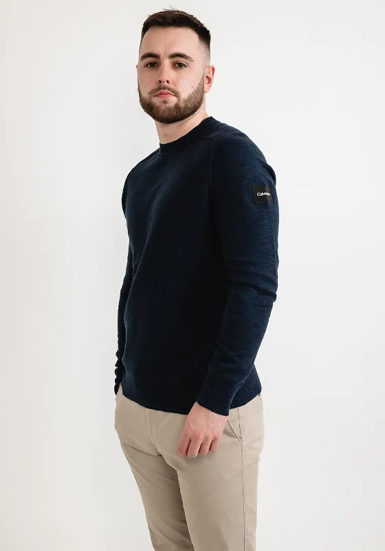 CrewnecklifestyleCalvin Klein Textured Crew Neck Sweater, Navy