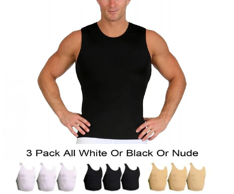 Crewneckapp3 Pack Insta Slim Compression Sleeveless Crew Neck Tank TS00N3