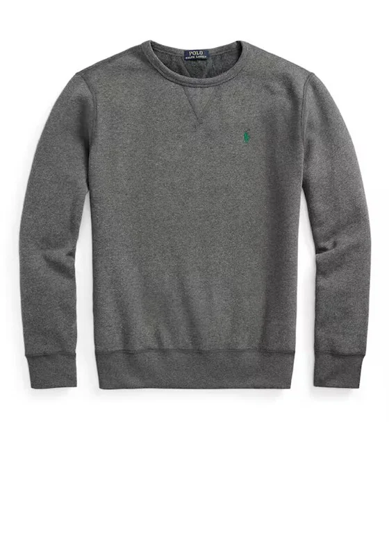 CrewneckqualityRalph Lauren Classic Crew Neck Fleece Sweatshirt, Grey