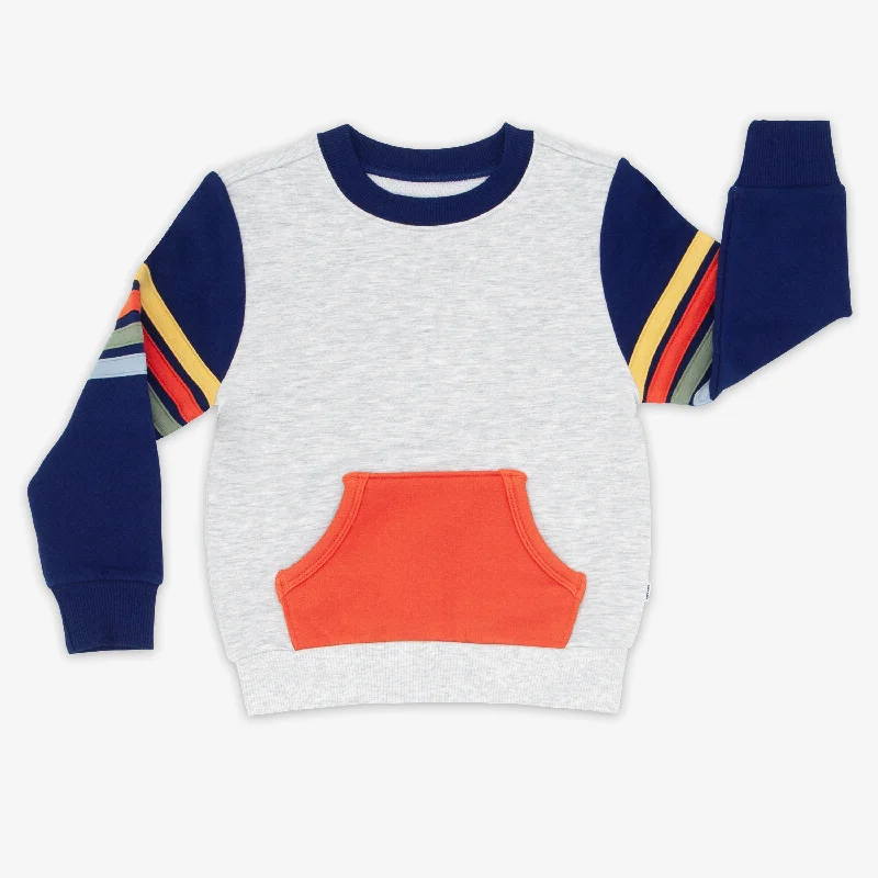 CrewnecktraditionsMulti Stripes Pocket Crewneck