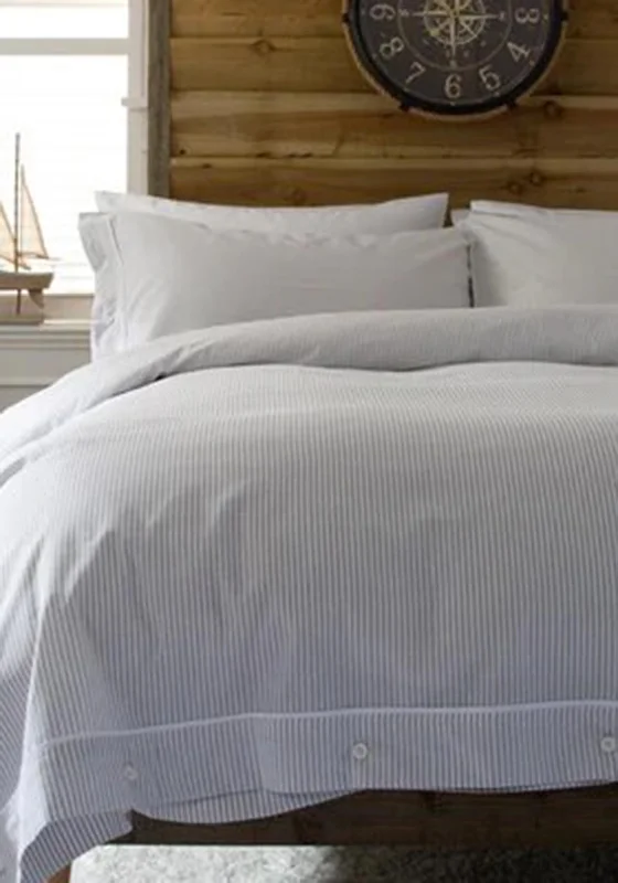 Deyongs Lobster Creek Southport Duvet Set, White & Grey