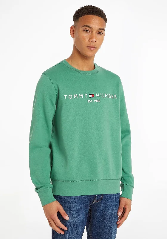 CrewneckdeviceTommy Hilfiger Logo Crew Neck Sweatshirt, Central Green