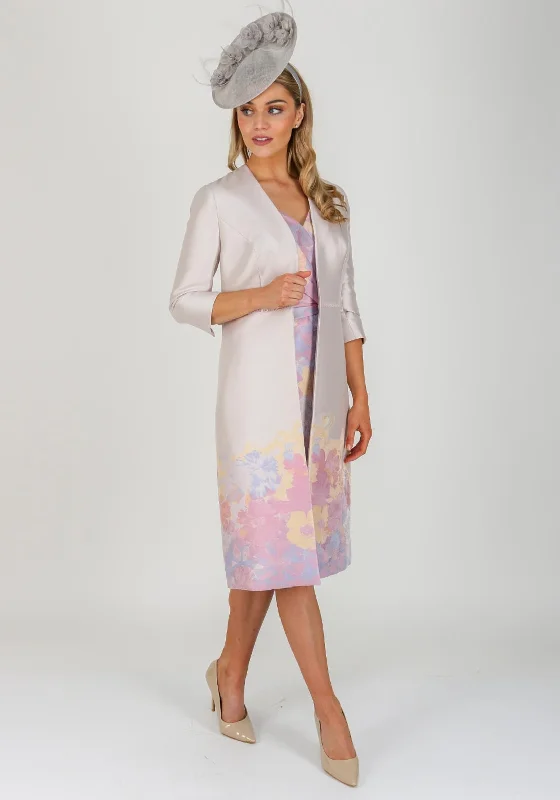 Wrap DressWrap DressJohn Charles Floral Dress & Coat UK Size 10, Champagne Multi