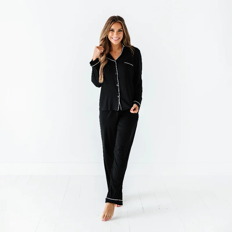 Black Women's Long Sleeve Pajama Set