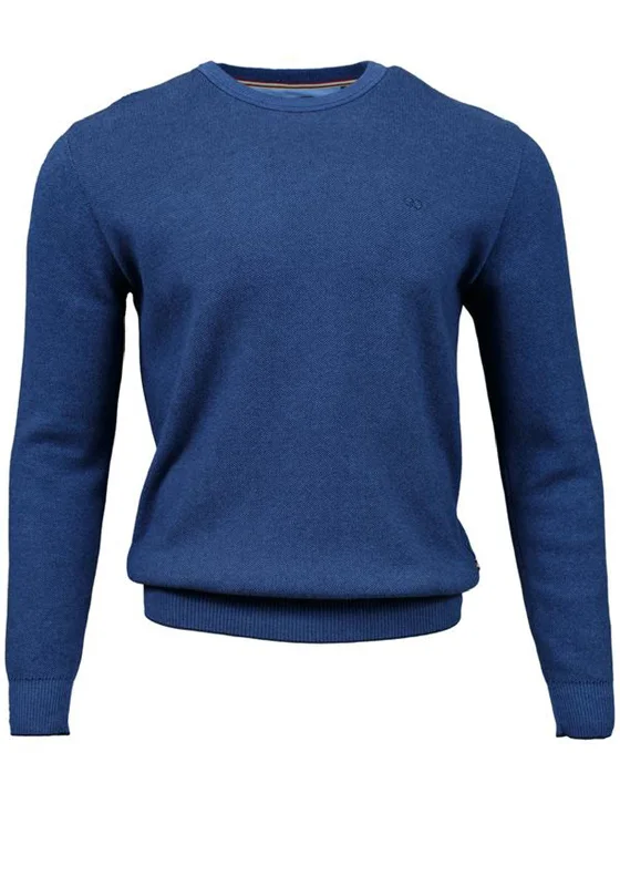 CrewnecknostalgiaAndre Rush Cotton Crew Neck Sweater, Cobalt Blue