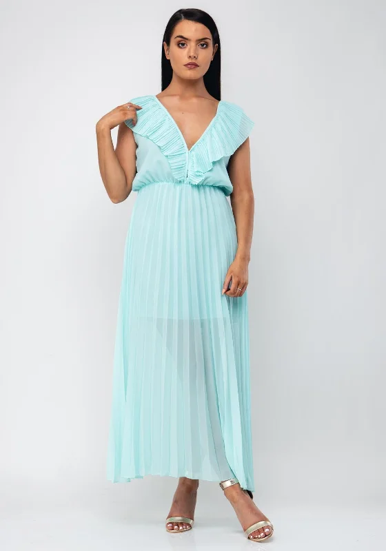 Ball DressBall DressSeventy1 Pleated Long One Size Dress, Turquoise