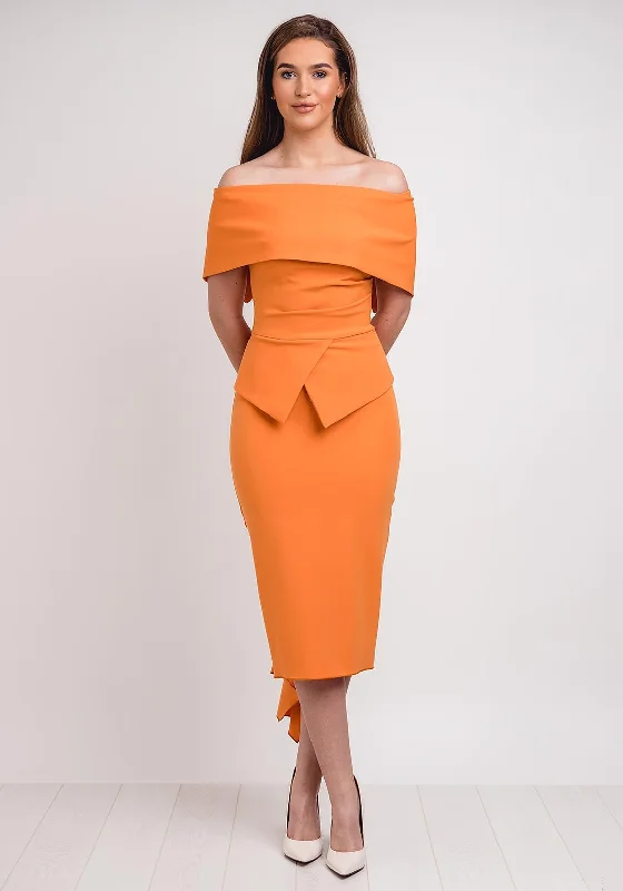 Wrap DressWrap DressKevan Jon Queenie Peplum Midi Dress, Orange