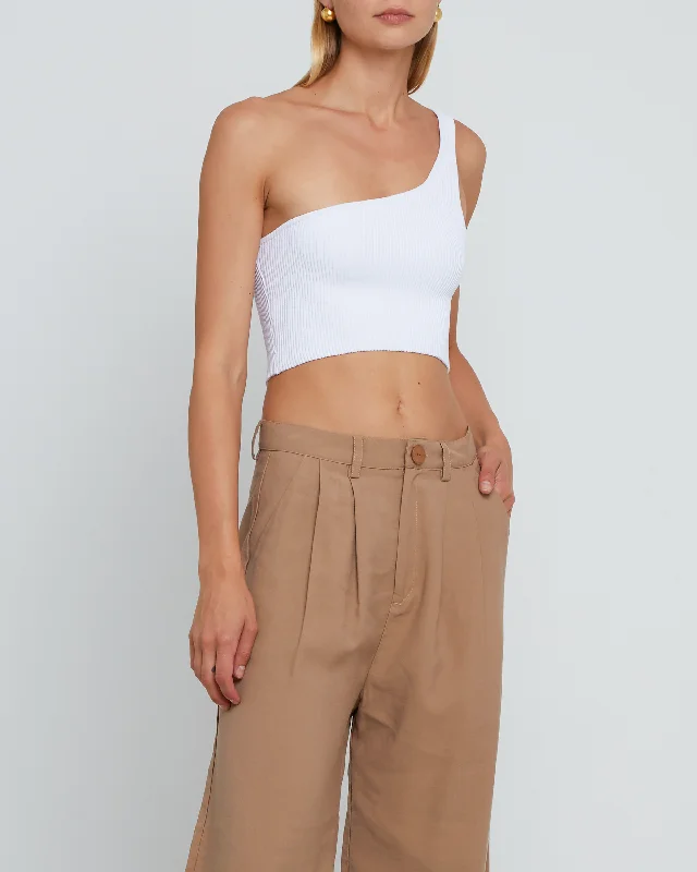 CroptopqualitySculpting Knit One-Shoulder Cropped Tank